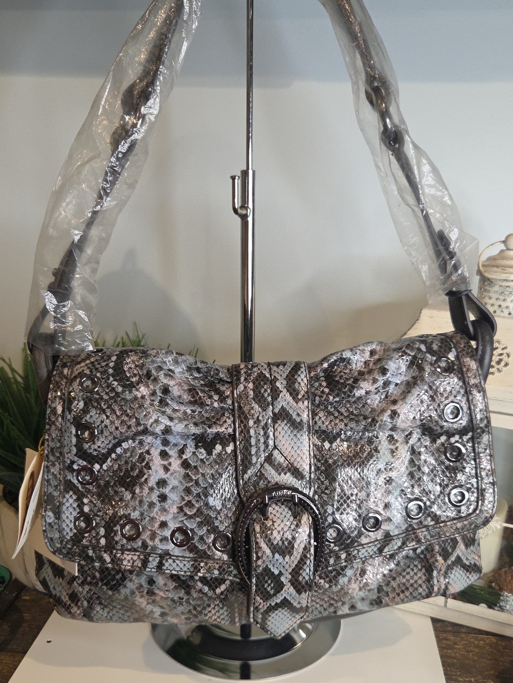 Aimee Kestenberg Lara Snake Embossed Shoulder Bag